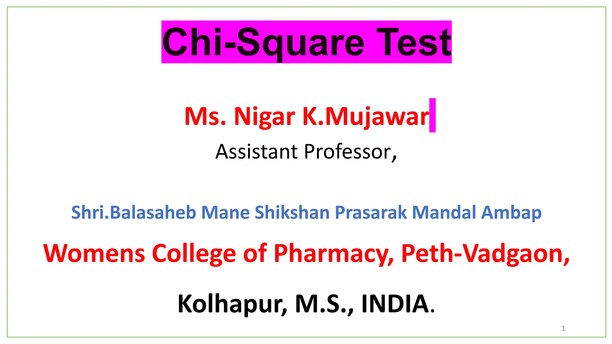 Chi Square Test Non Parametric Test Categorical Variable PPT Chi square test non parametric test categorical variable ppt