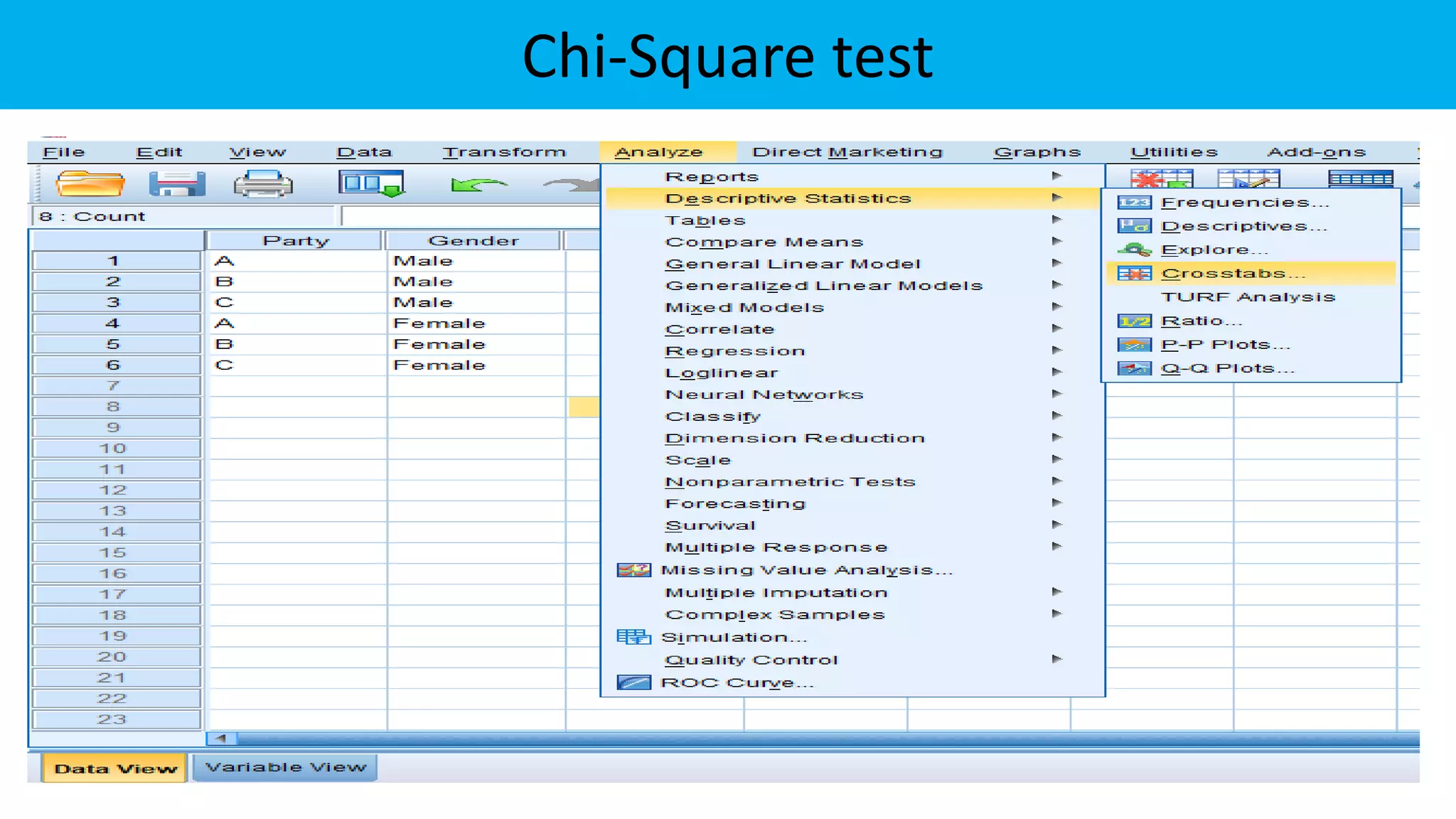 Chi-Square test
 