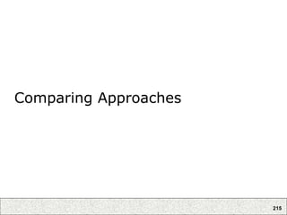215
Comparing Approaches
 