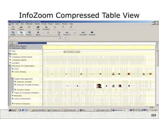 223
InfoZoom Compressed Table View
 