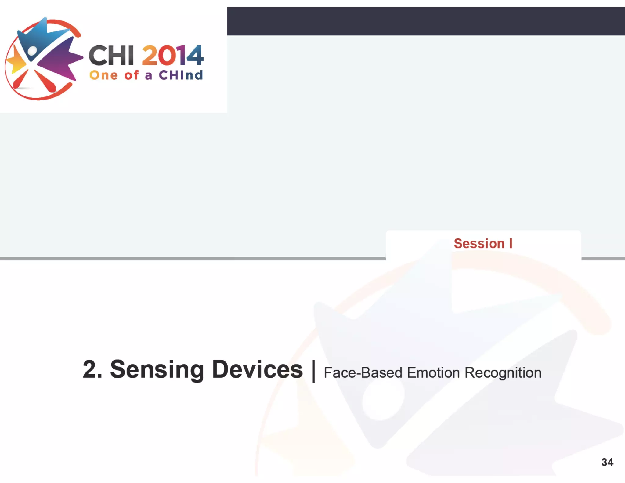 2. Sensing Devices | Face-Based Emotion Recognition
34
Session I
 