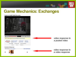 Game Mechanics: Exchanges video response to a posted video video response to a video response 
