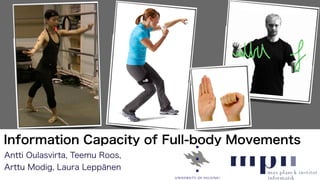 Antti Oulasvirta, Teemu Roos,
Arttu Modig, Laura Leppänen
Information Capacity of Full-body Movements
 