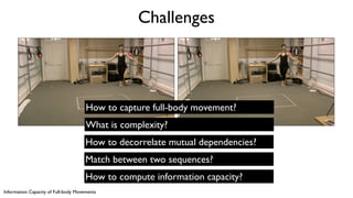 Information Capacity of Full-body Movements
Challenges
What is complexity?
How to compute information capacity?
Match betw...