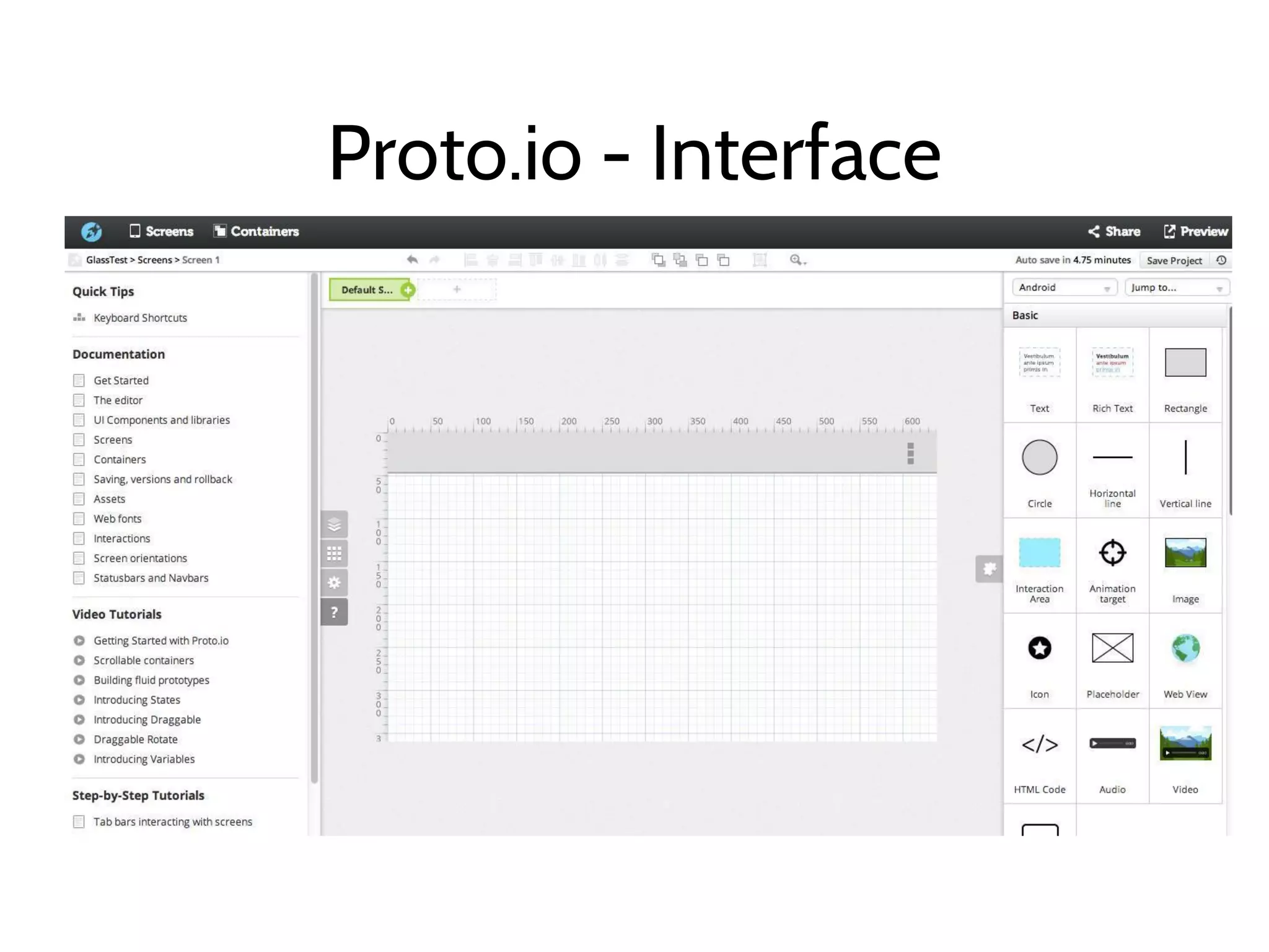 Proto.io - Interface
 