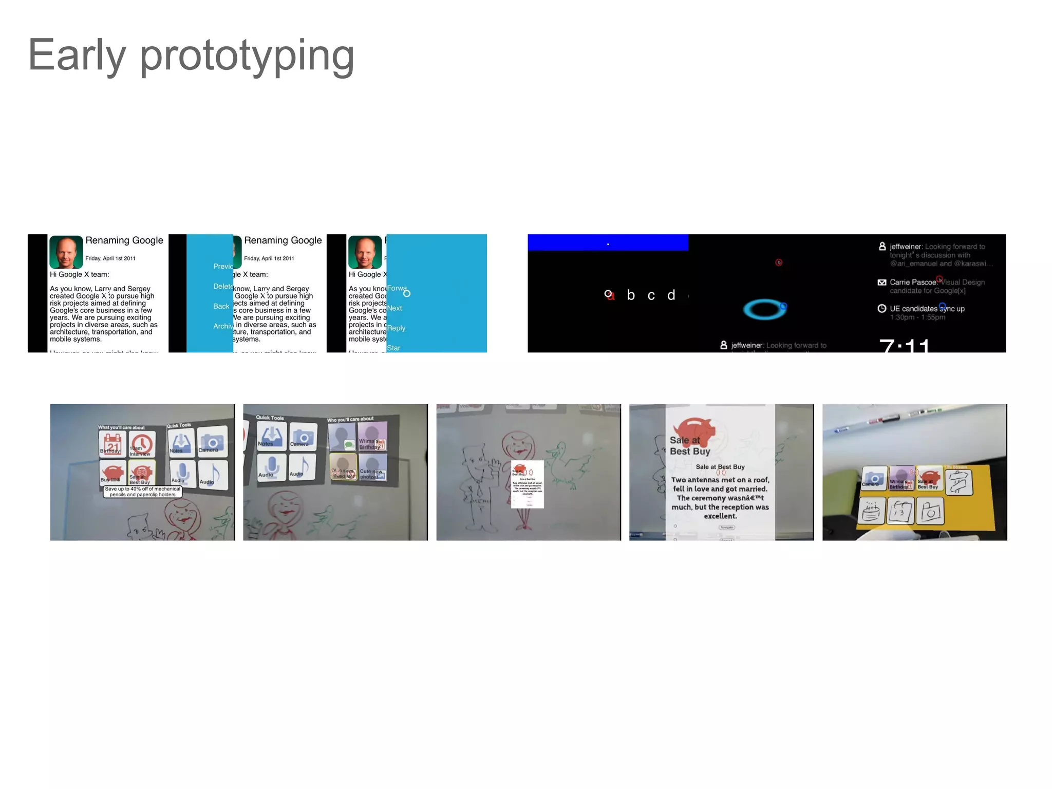 Early prototyping
Early prototyping
 