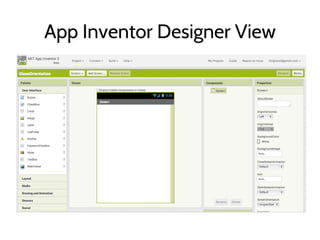 App Inventor Designer View
 