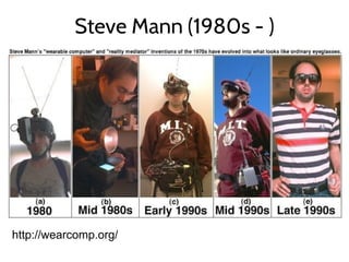 Steve Mann (1980s - )
http://wearcomp.org/
 