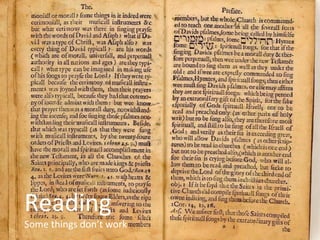 Reading
Some things don’t work
 