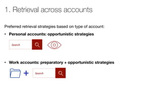 1. Retrieval across accounts
 
Preferred retrieval strategies based on type of account:
•  Personal accounts: opportunisti...