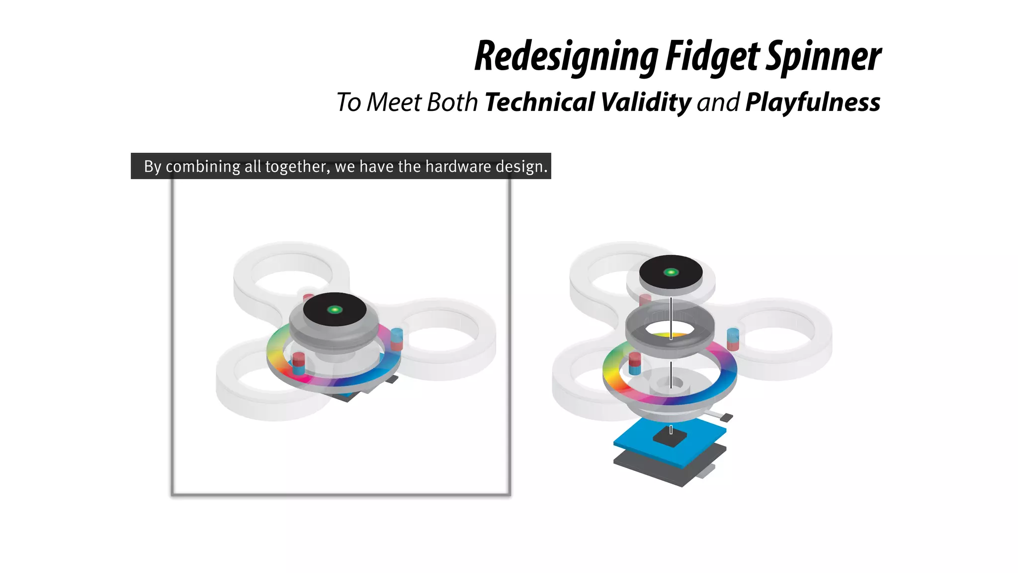 RedesigningFidgetSpinner
To Meet Both Technical Validity and Playfulness
By combining all together, we have the hardware design.
 