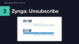 2 Zynga: Unsubscribe
OBSTRUCTION EXAMPLE
 