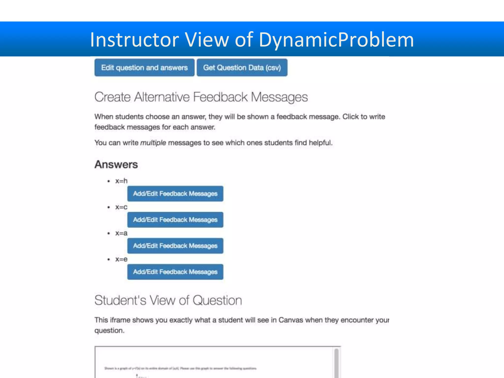 Instructor View of DynamicProblem
 