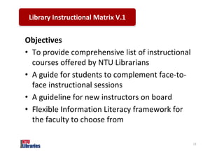 Chia - Assessing models of library instruction: a case of NTU libraries ...