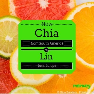 Now
Chia
from South America
vs.
Lin
from Europe
 
