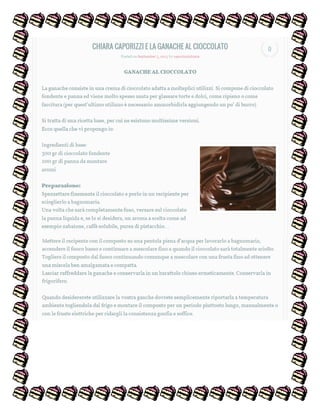 Chiara Caporizzi: la ricetta della ganache al cioccolato