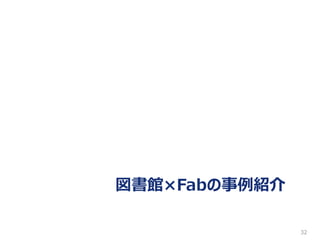 32
図書館×Fabの事例紹介
 