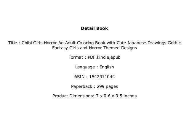 No Cost Chibi Girls Horror An Adult Coloring Book With Cute Japan