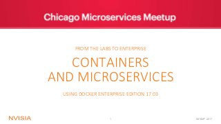 NVISIA® 20171
CONTAINERS
AND MICROSERVICES
FROM THE LABS TO ENTERPRISE
USING DOCKER ENTERPRISE EDITION 17.03
 