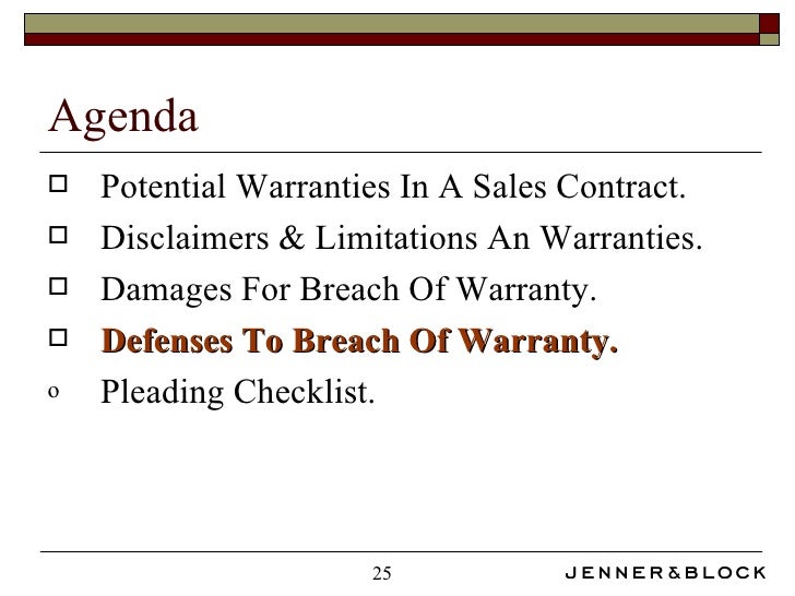UCC Breach of Warranty
