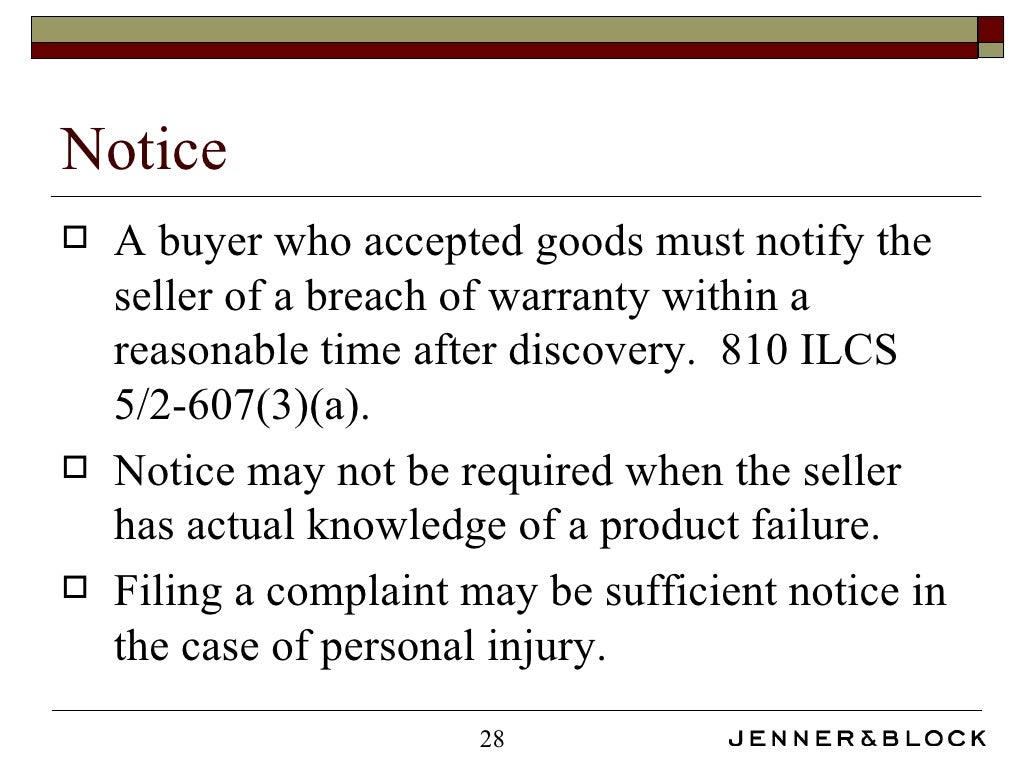 UCC Breach of Warranty