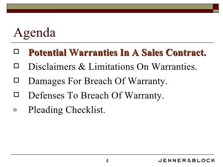 UCC Breach of Warranty