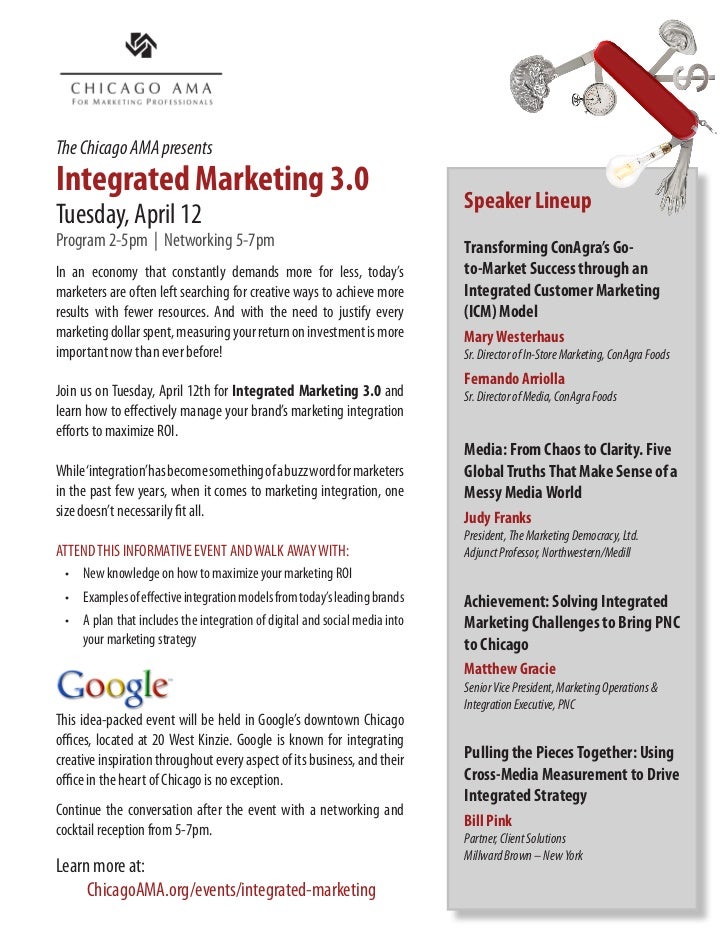 Integrated Marketing 3.0 | Event Flyer