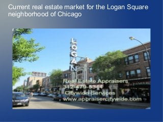 Current real estate market for the Logan Square
neighborhood of Chicago
 