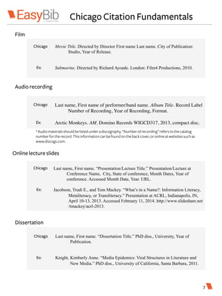 Chicago citation basics pt 1 & 2 | PDF