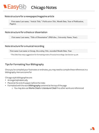 Chicago works cited deals