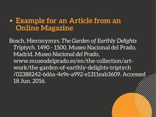 Chicago Formatting Style