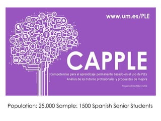 Population: 25.000 Sample: 1500 Spanish Senior Students

 