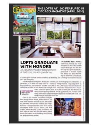 Chicago Magazine Feature on The Lofts at 1800