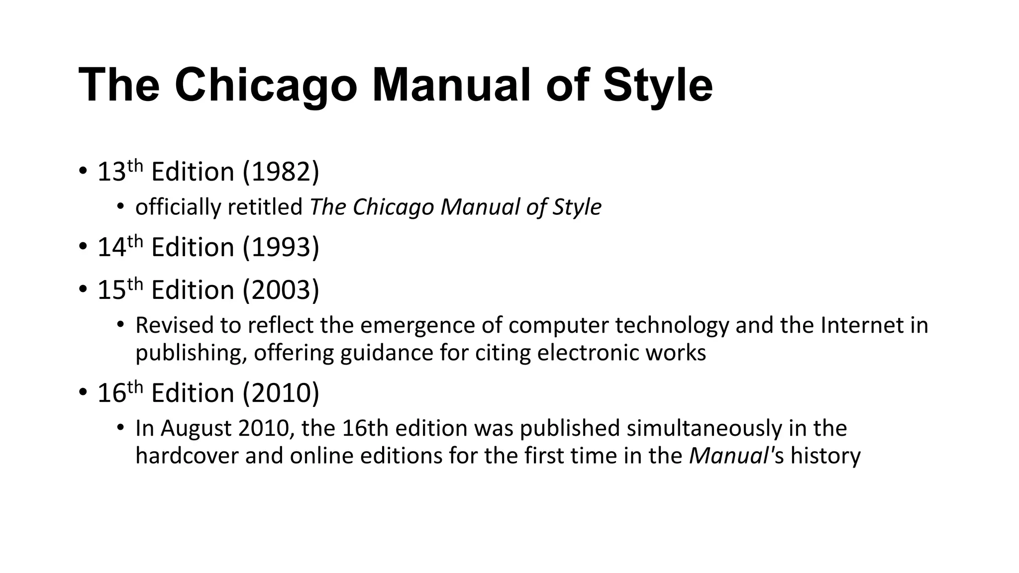 Chicago manual of style | PPTX