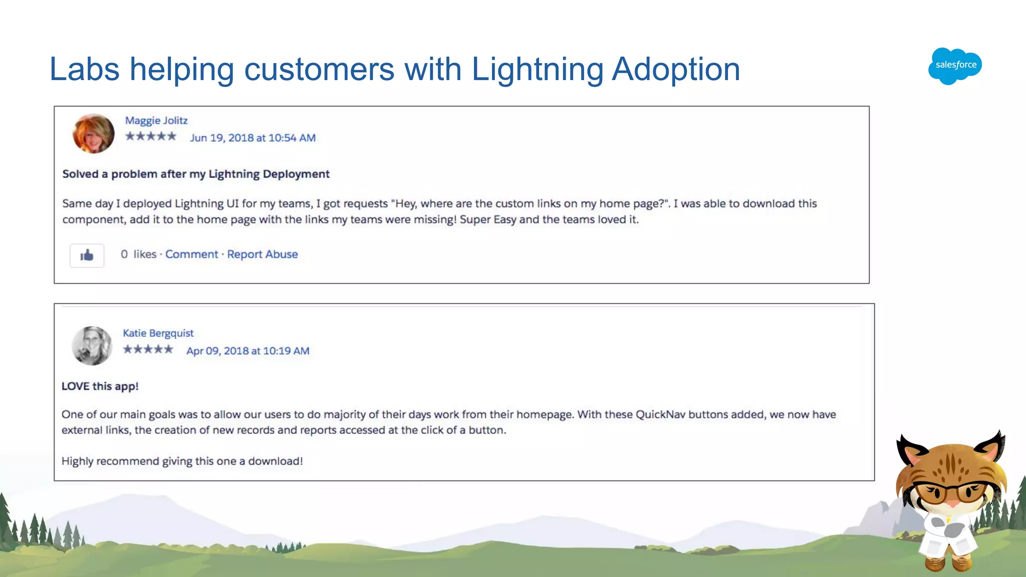 Labs helping customers with Lightning Adoption
 