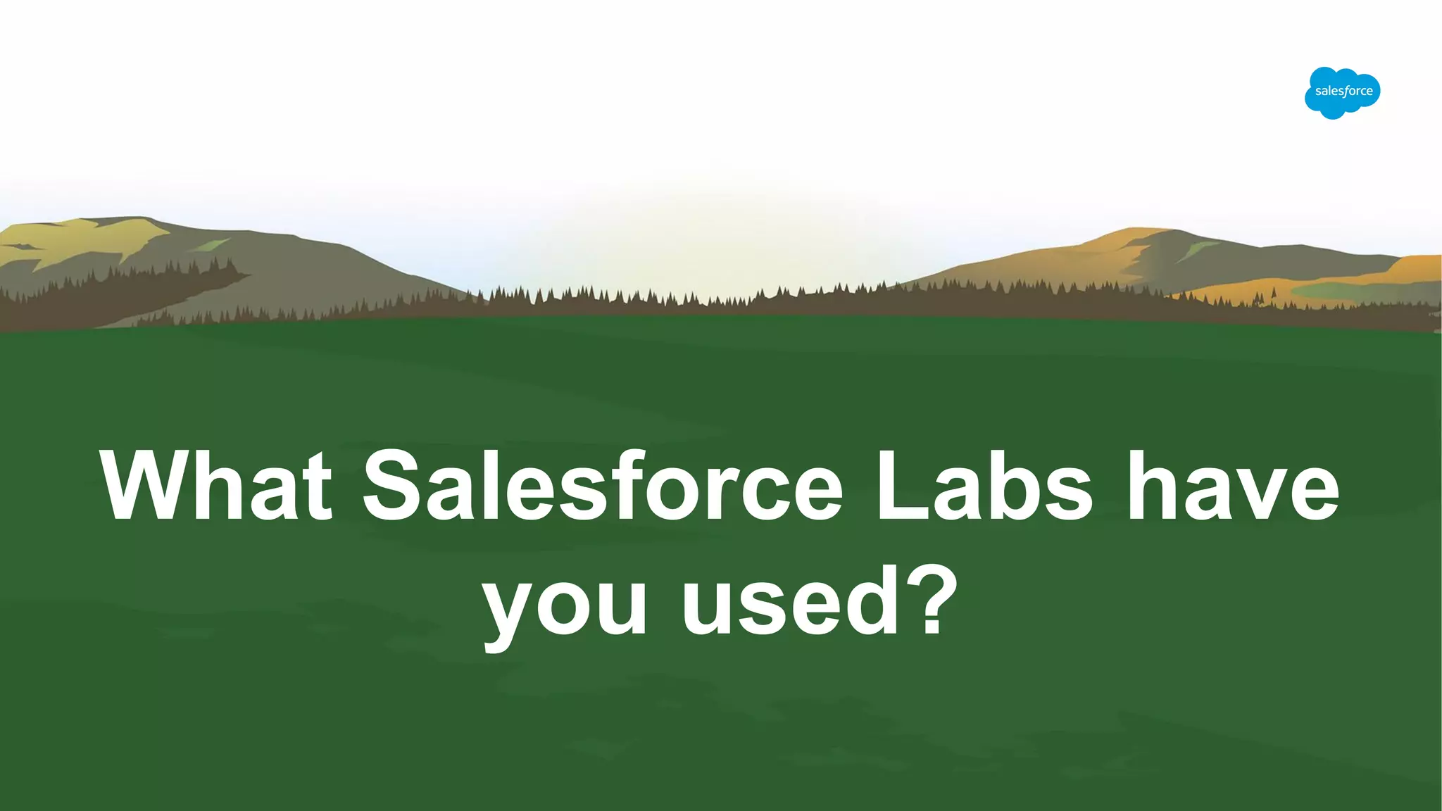 What Salesforce Labs have
you used?
 
