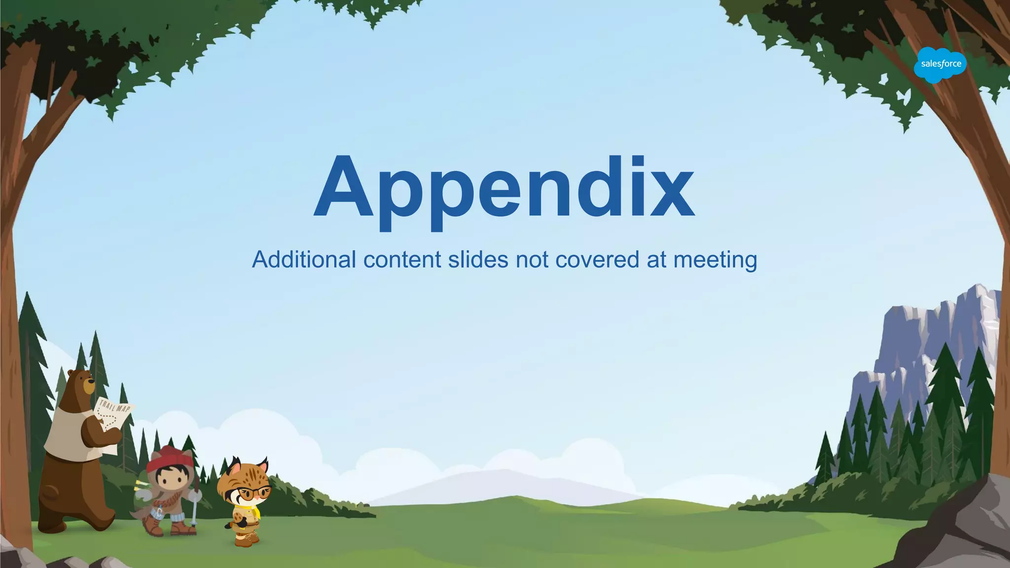 Appendix
Additional content slides not covered at meeting
 