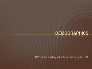 DEMOGRAPHICS




CPS is the 3rd largest school district in the U.S
 