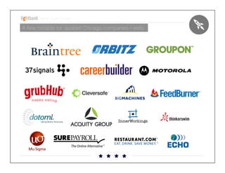 Startup Guide; Chicago

A few notable (or, sizable) Chicago companies + exits

 