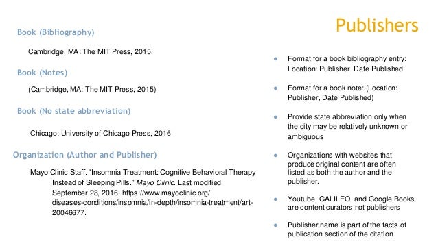 Chicago Citation Formatting Chicago Citation Formatting