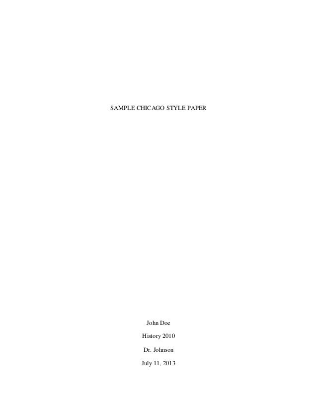 University of chicago research paper format