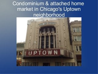 Condominium & attached home
market in Chicago's Uptown
neighborhood
 