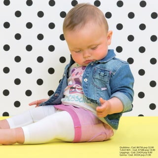 Giubbino - Cod. 86756 pvp 32,90
T.shirt M/C - Cod. 47588 pvp 14,90
Leggings - Cod. 25424 pvp 9,90
Gonna - Cod. 34334 pvp 21,90
 