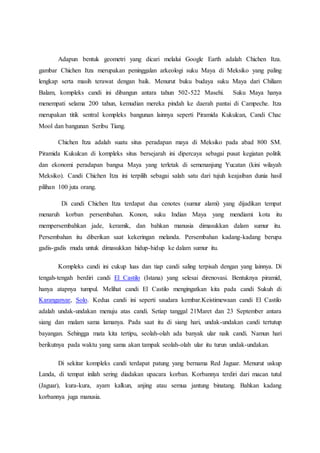 CHICHEN ITZA USING GOOGLE EARTH | PDF