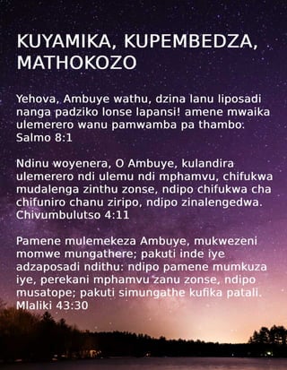 Chichewa Nyanja Praise Worship Thanksgiving Tract
