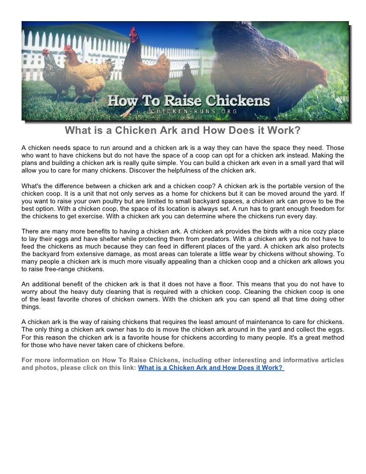What Is A Chicken Ark And How Does It Work