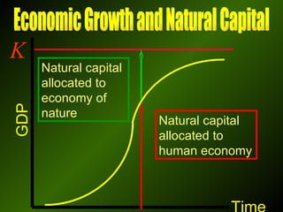 Time GDP K Natural capital  allocated to  human economy  Natural capital allocated to economy of nature Economic Growth and Natural Capital 