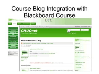Course Blog Integration with Blackboard Course 