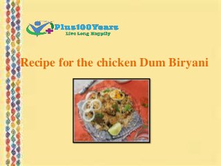 Recipe for the chicken Dum Biryani
 
