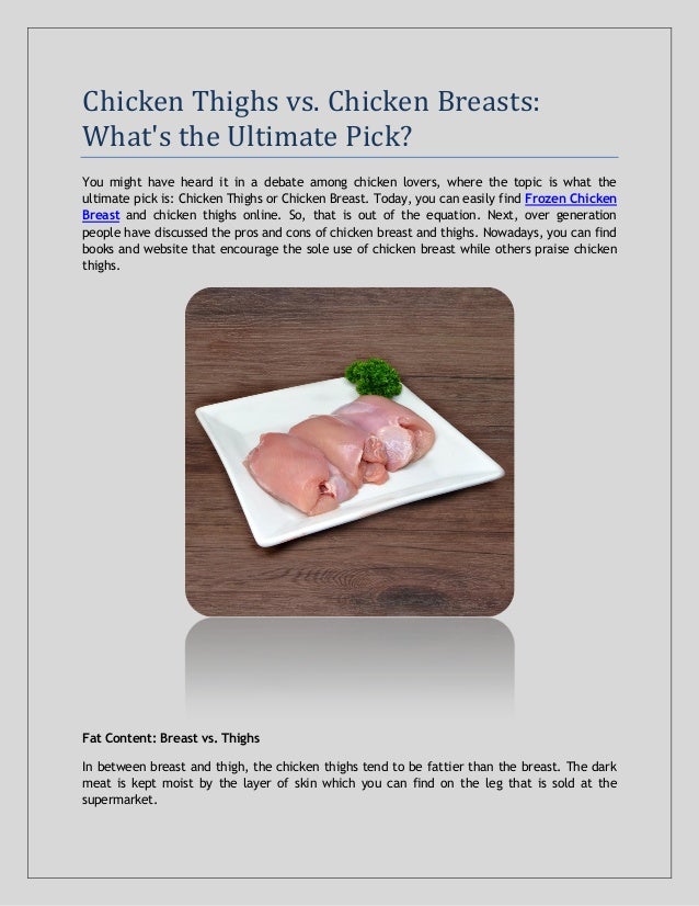 Chicken Thighs vs. Chicken Breasts What's the Ultimate Pick?